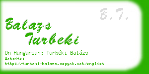 balazs turbeki business card