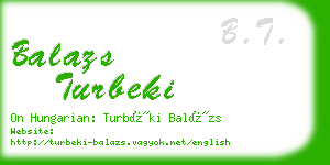 balazs turbeki business card